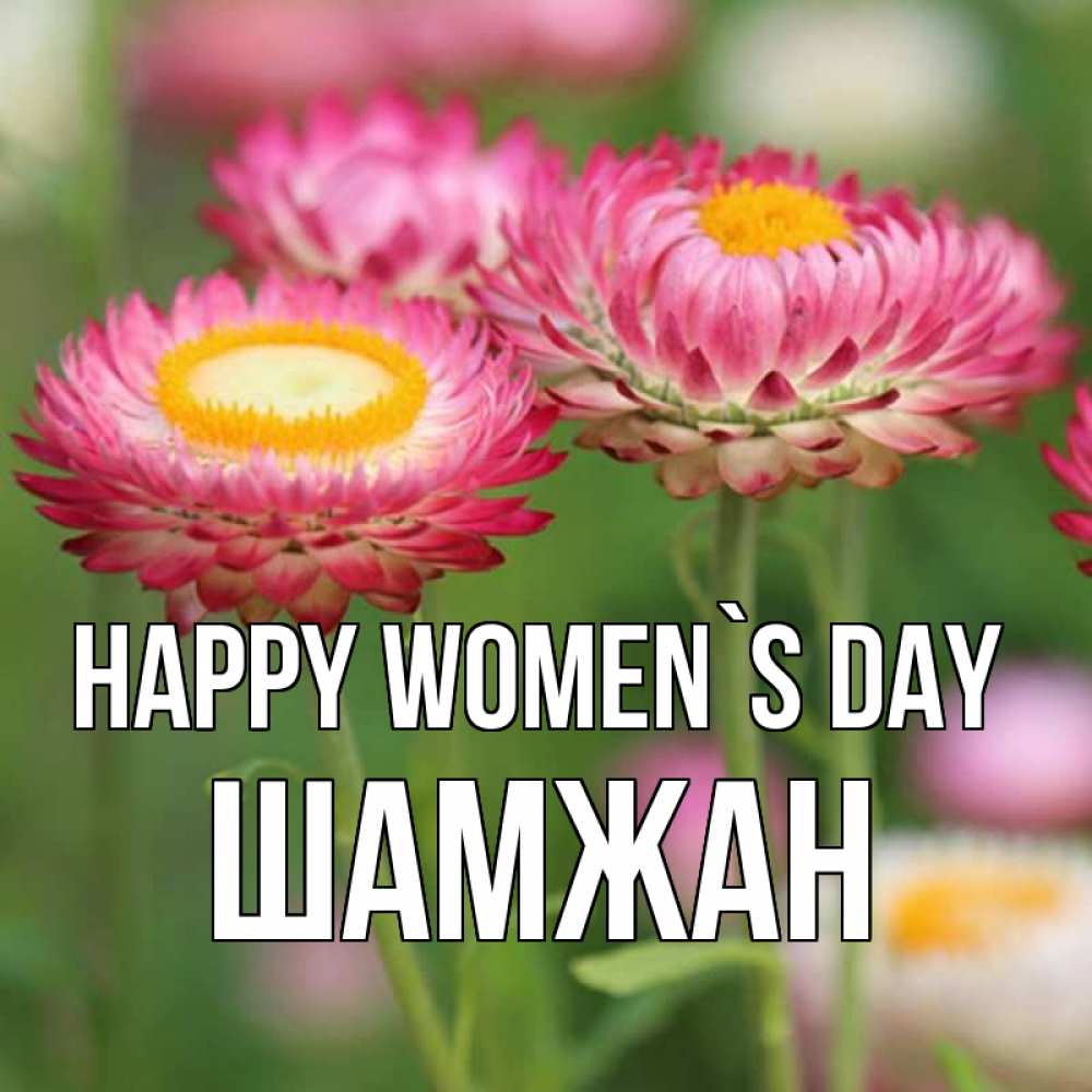 Greetings card с именем, ШАМЖАН happy women`s day подарок на международный женский день Greetings with text for free download 